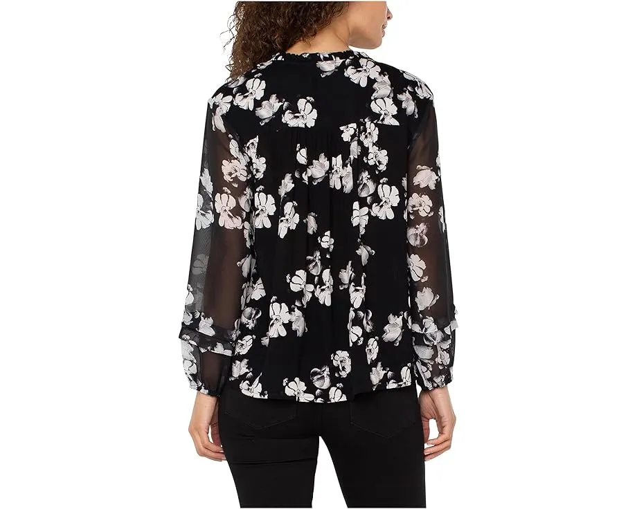 Liverpool Los Angeles блуза с длинными рукавами и сборками в стиле поповер