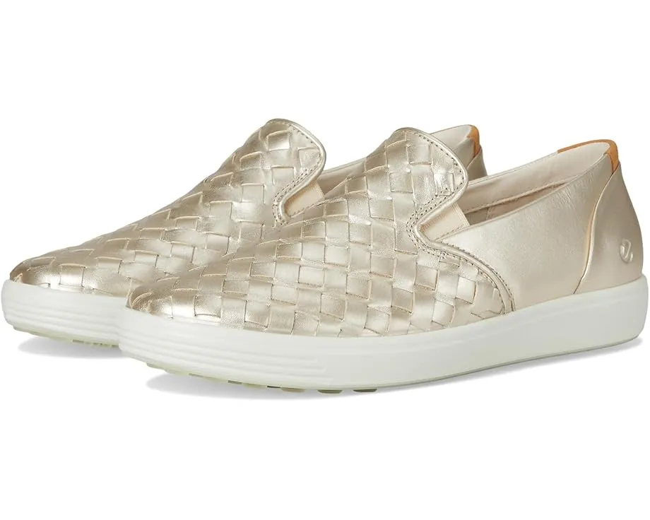 Кроссовки ECCO Soft 7 Woven Slip-On 3.0 с эластичными вставками и кожаным верхом