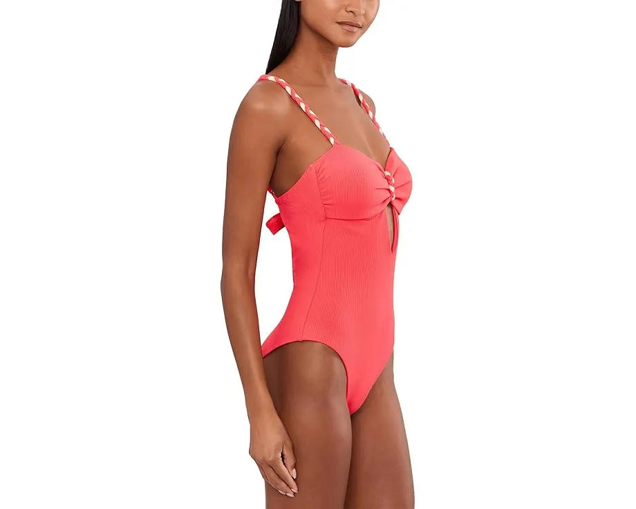 Цельный купальник BECCA Modern Edge с бандо и рельефной резинкой