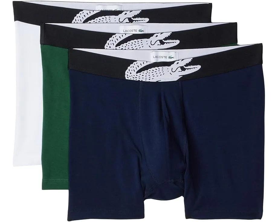 Набор из 3 боксеров Lacoste 3-Pack Crocodile Logo Boxer Briefs с логотипом крокодила