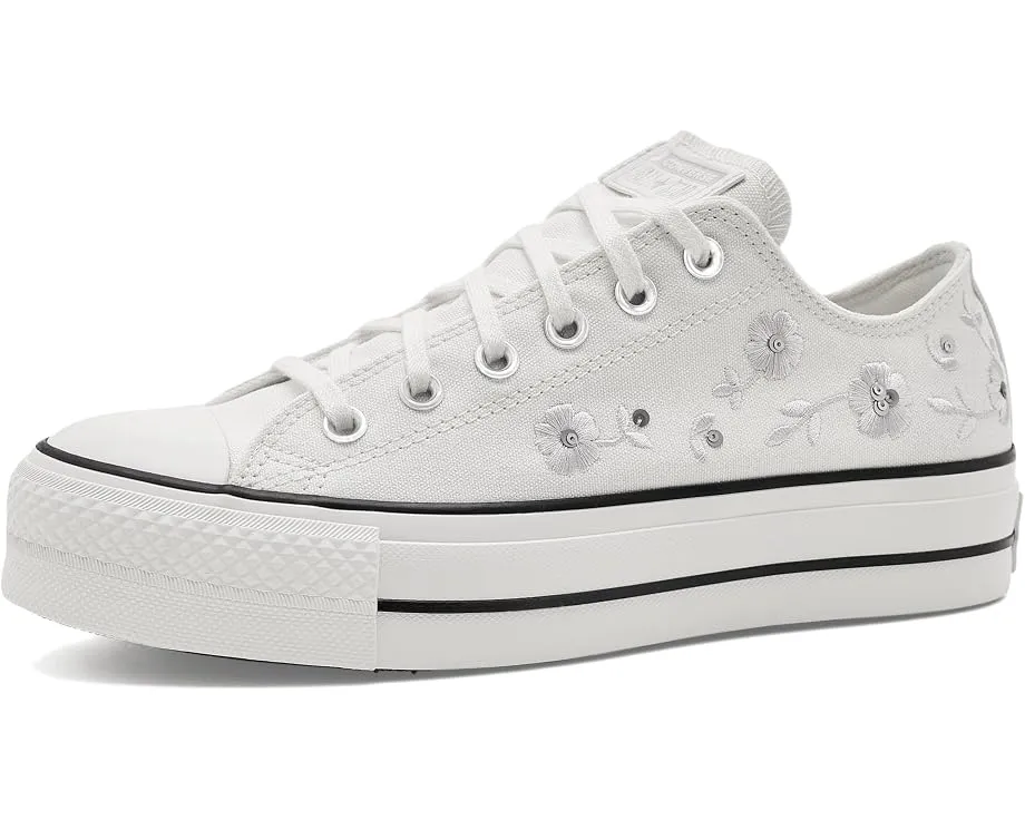 Кеды Chuck Taylor All Star Lift Platform Sequin Flowers низкие Converse с пайетками и цветами