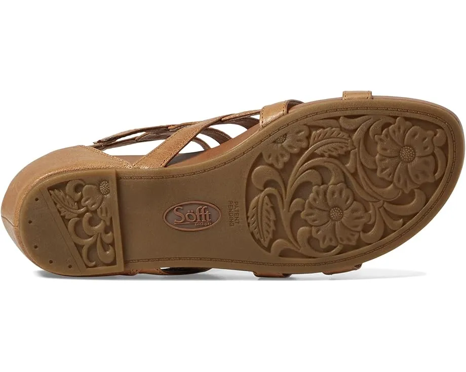 Босоножки на танкетке Sofft Rio II из мягкой кожи с металлическими акцентами