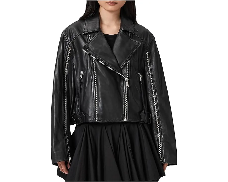 Кожаная куртка AllSaints Masone Biker с застежкой-молнией