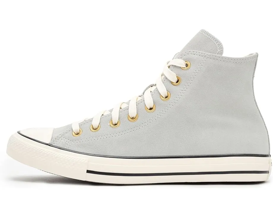 Кроссовки Converse Chuck Taylor All Star Suede High-Top из замши с золотыми люверсами