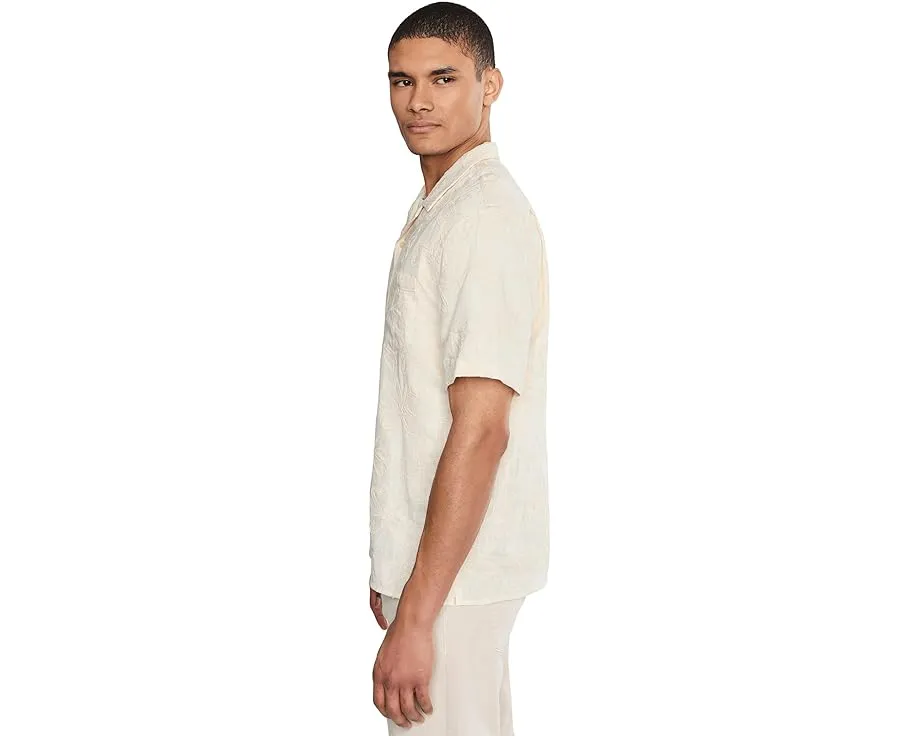 Рубашка Vince с коротким рукавом и вышитым цветочным узором