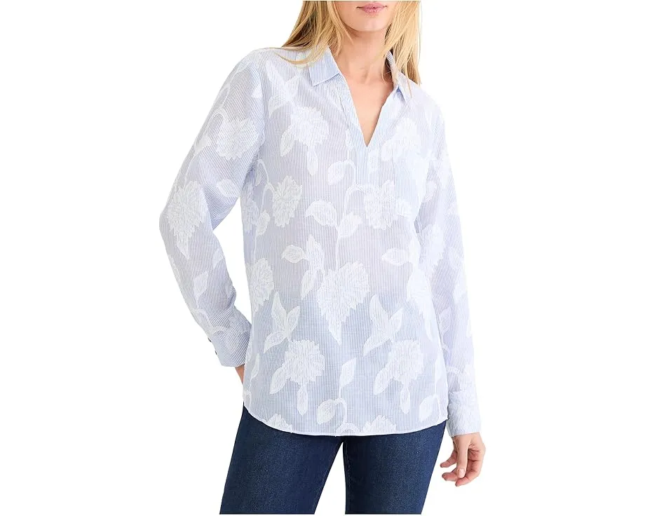 Топ NIC+ZOE Petite в полоску с жаккардовым узором