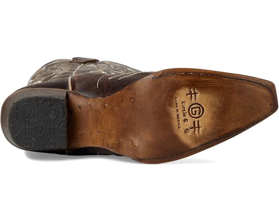 Сапоги Corral L6285 до икры с шоколадной лазерной вышивкой