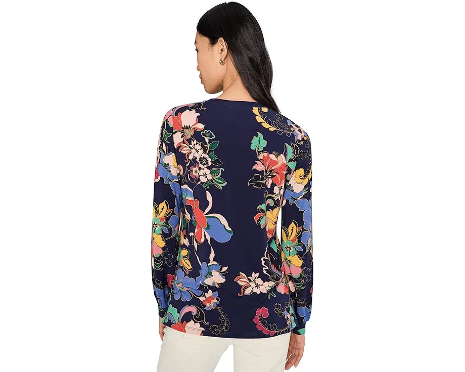 Блузка Johnny Was Janie Favorite с объемными рукавами и высоким воротником