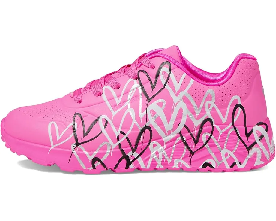 Детские кроссовки Skechers Jgoldcrown Uno Lite Metallic Love с металлическим принтом