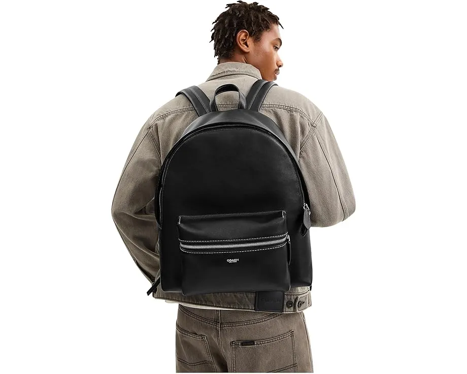 Рюкзак COACH Ridgewood из натуральной зернистой кожи с внешним карманом