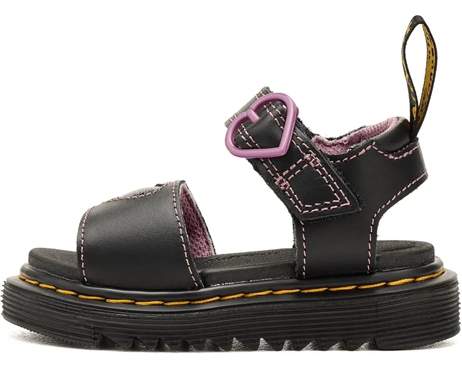 Сандалии Dr. Martens Marlowe Hearts II T для малышей с блестящим сердцем и липучкой