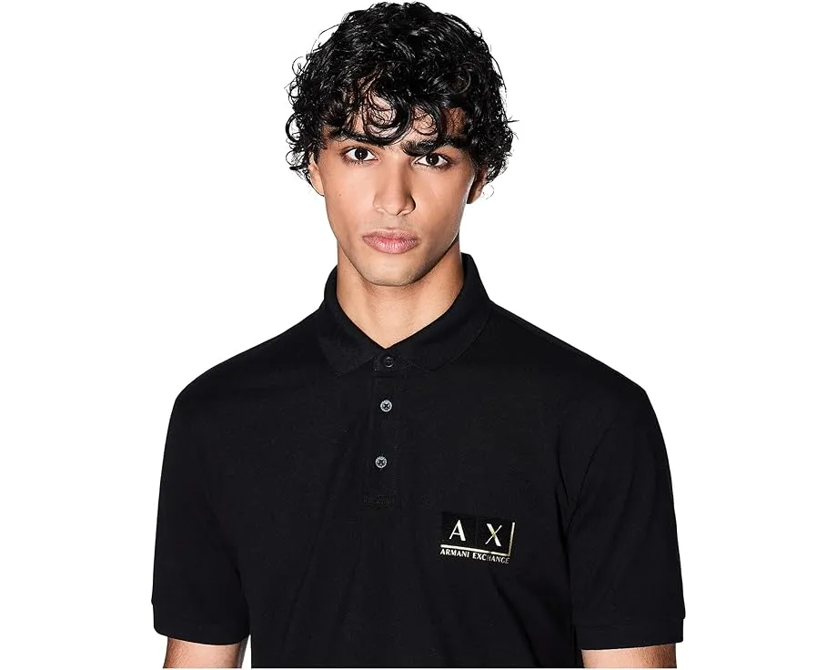 Хлопковое поло Armani Exchange с золотыми деталями