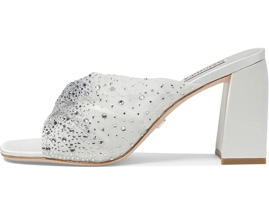 Босоножки Badgley Mischka Camelia на устойчивом каблуке с камнями стразами и квадратным мысом