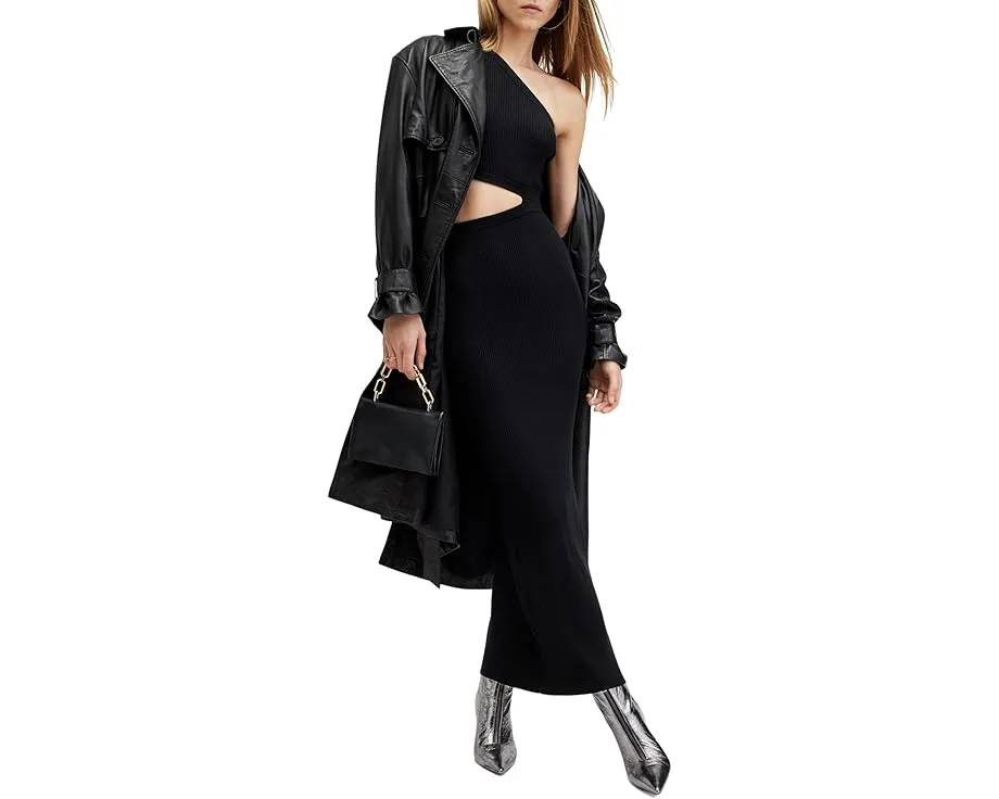 Платье AllSaints Daisy с разрезом и длинным рукавом