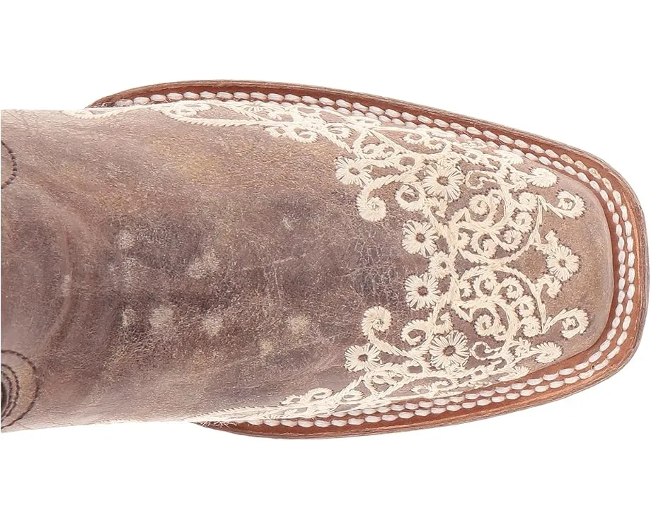 Ковбойские сапоги Corral Boots A2663 с цветочной строчкой и квадратным носком