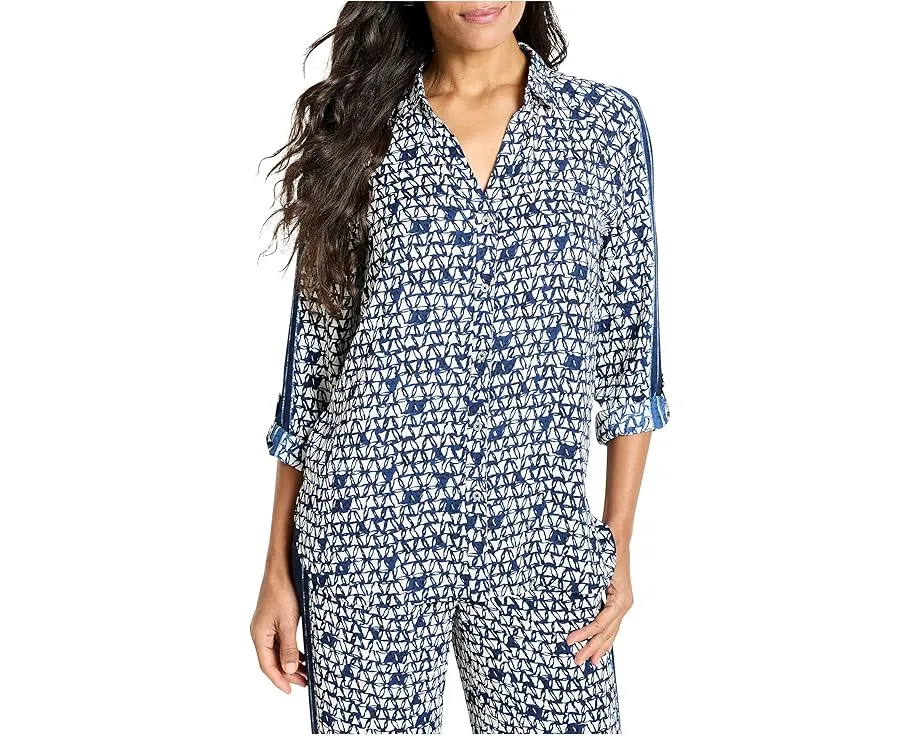 Блузка NIC+ZOE Petite с принтом и длинными рукавами