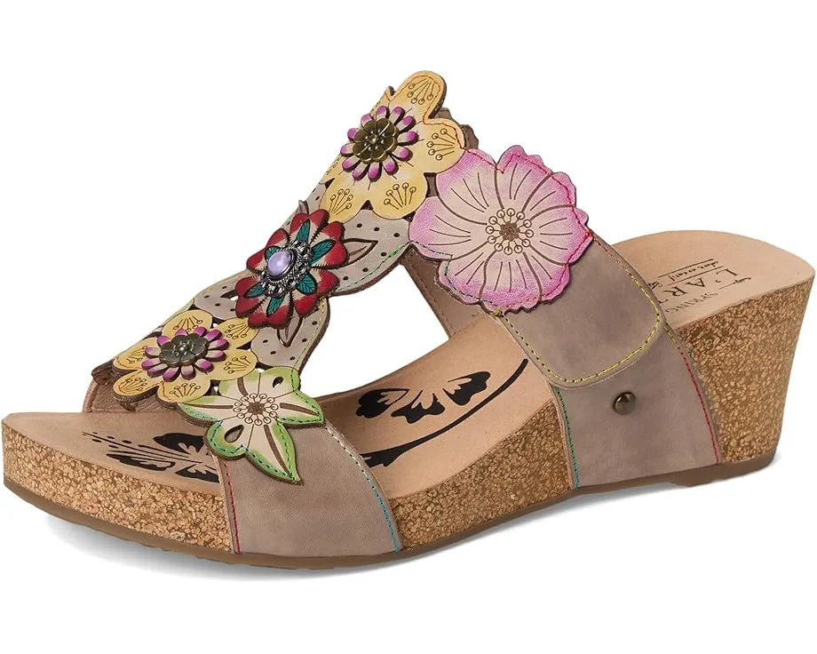 Сандалии L'Artiste by Spring Step Prettypetals с цветочным дизайном и клиновидным каблуком