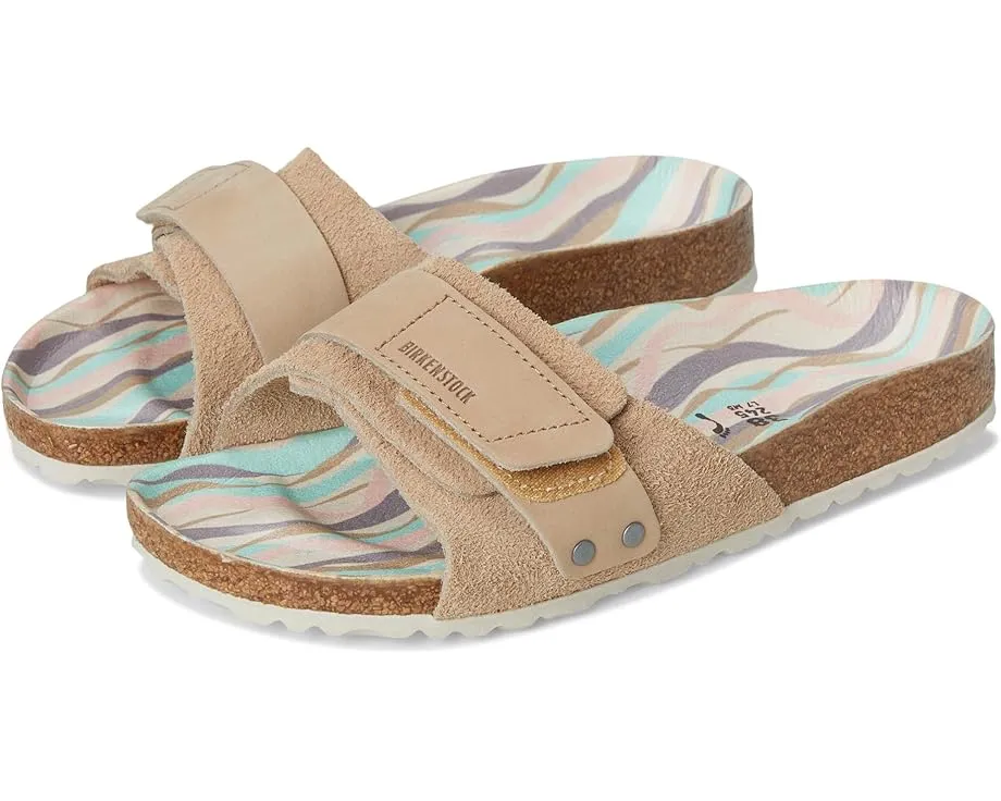 Сандалии Birkenstock Oita Printed Footbed с замшевым верхом и стелькой с принтом