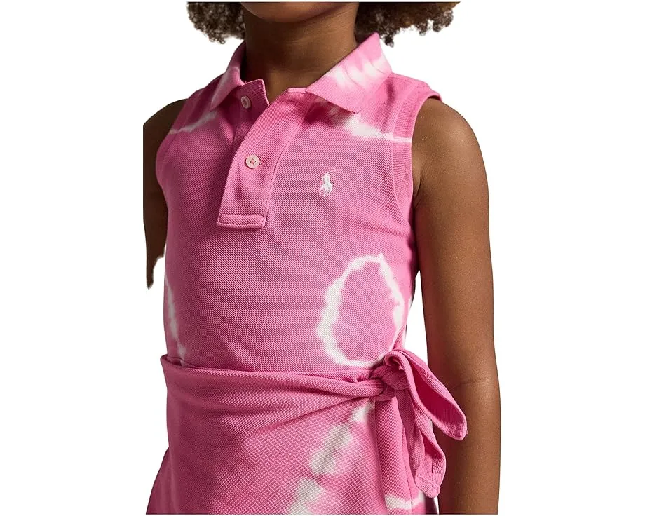 Платье-поло Tie-Dye с имитацией запаха из сетки Polo Ralph Lauren Kids