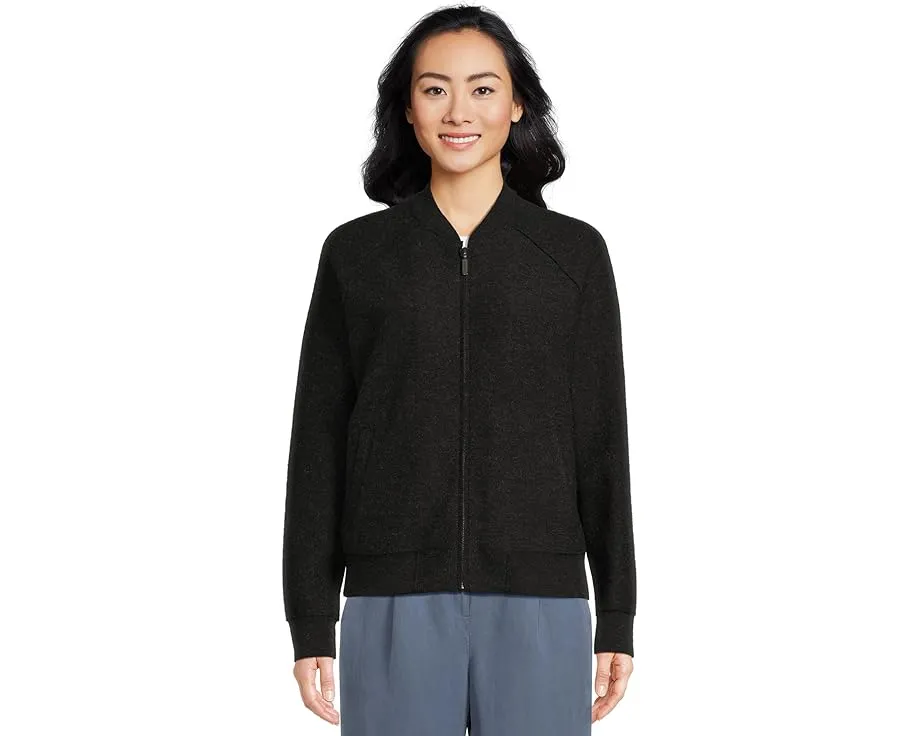 Eileen Fisher легкая жакет из валяной шерсти со стойкой и карманами