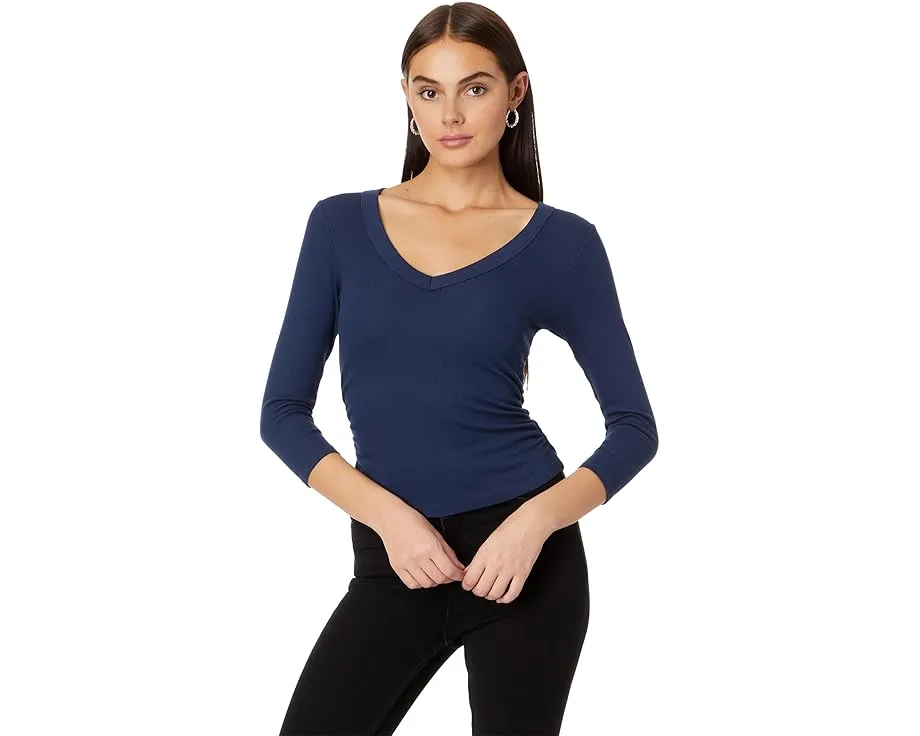 Кроп-футболка Michael Stars Enid с V-образным вырезом и рукавом 3/4