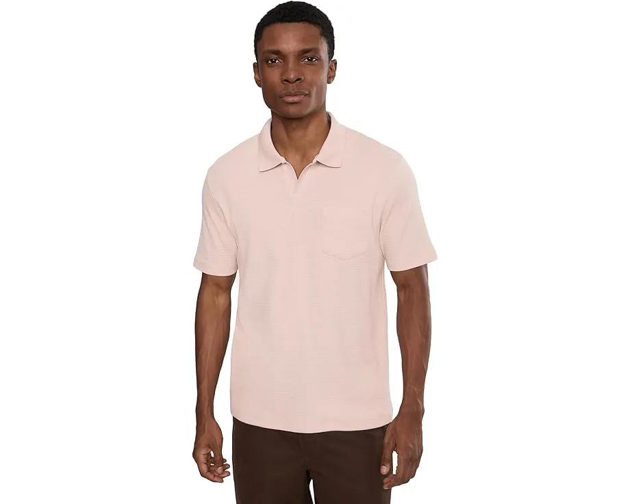 Vince поло Short Sleeve Johnny Collar с воротником-стойкой и сетчатой структурой