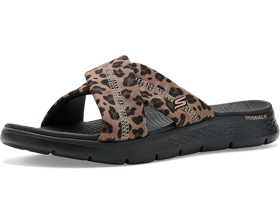 Вegan сандалии SKECHERS GO Walk Flex с леопардовым принтом и памятью формы