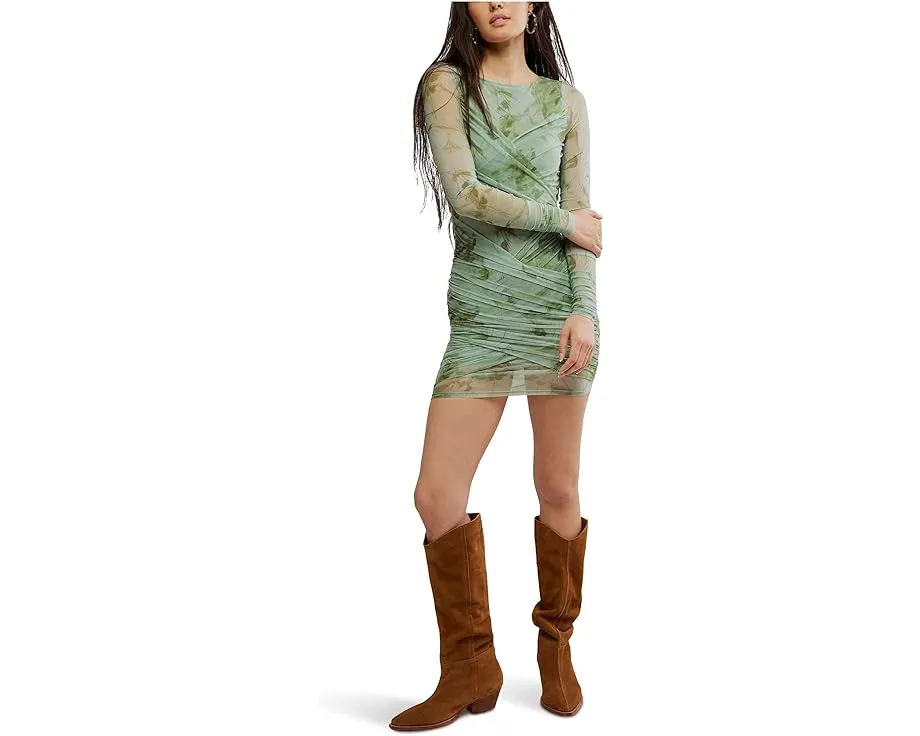 Мини-платье Katana приталенное из сетки с рукавами