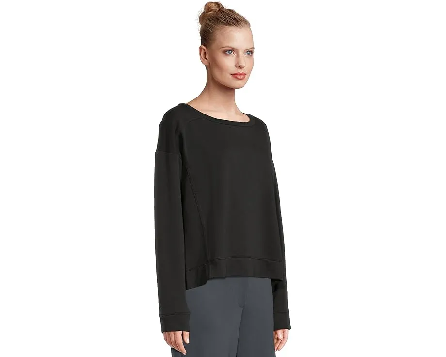 Топ Eileen Fisher из велюра с лодочкой и прямым кроем