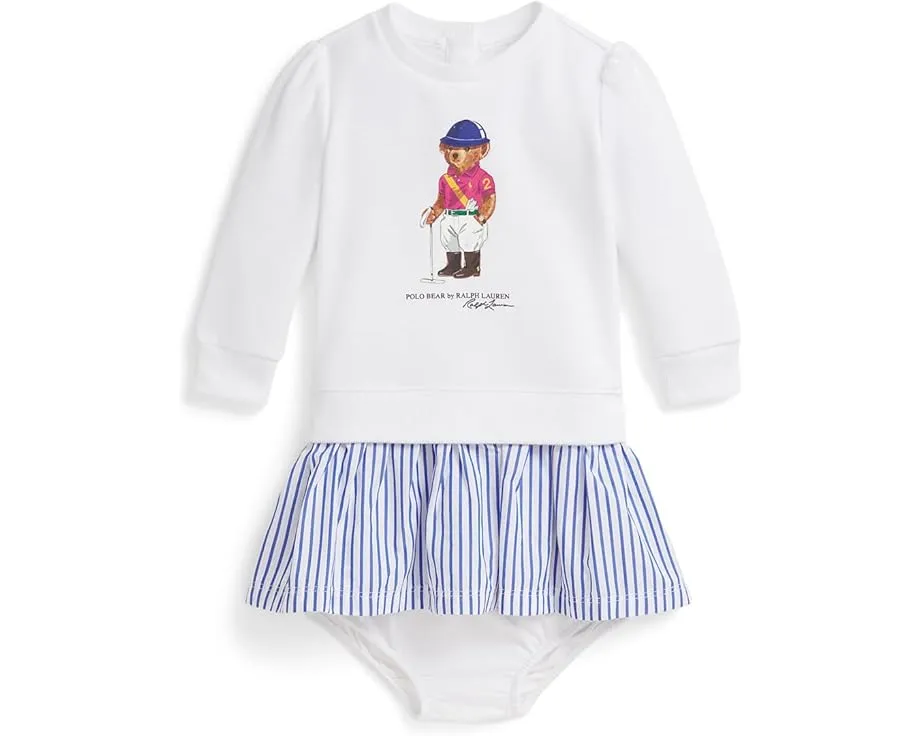 Платье и шорты Polo Ralph Lauren для малышей из флиса с медвежонком Polo