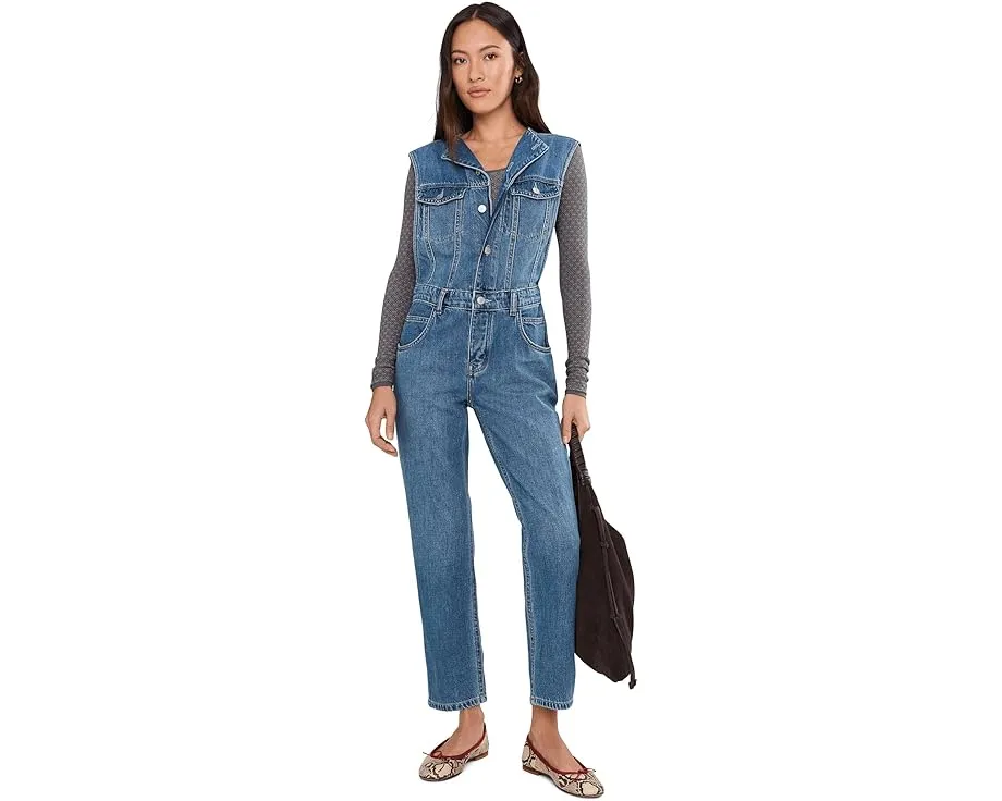 Комбинезон Free People All You Need Denim Covera из денима без рукавов