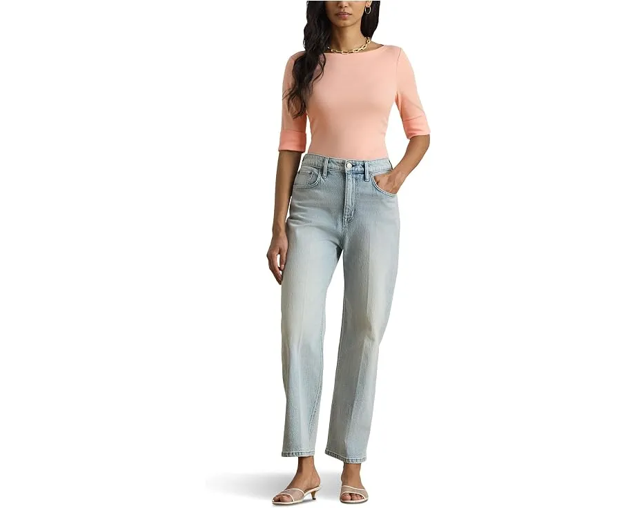 Топ Lauren Ralph Lauren из хлопка с эластаном с лодочкой