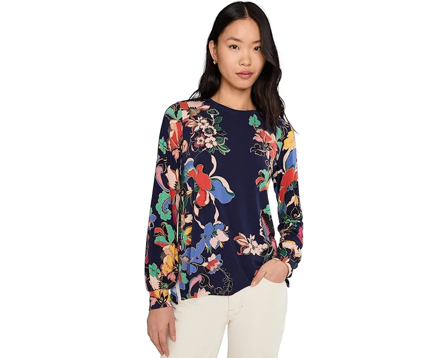 Блузка Johnny Was Janie Favorite с объемными рукавами и высоким воротником