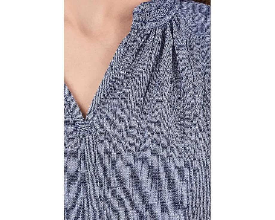 Eileen Fisher топ Cotton Microstripe Pucker Raglan с рукавом реглан
