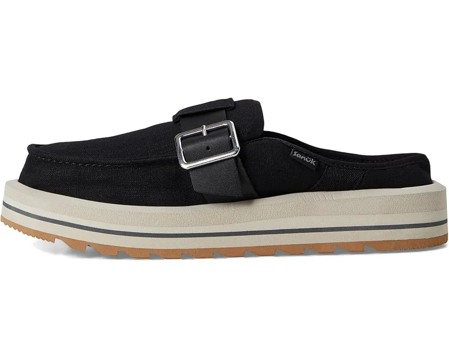 Мюли Sanuk Donna Sash-hey из смеси хлопка и льна с ремешком и платформенной подошвой