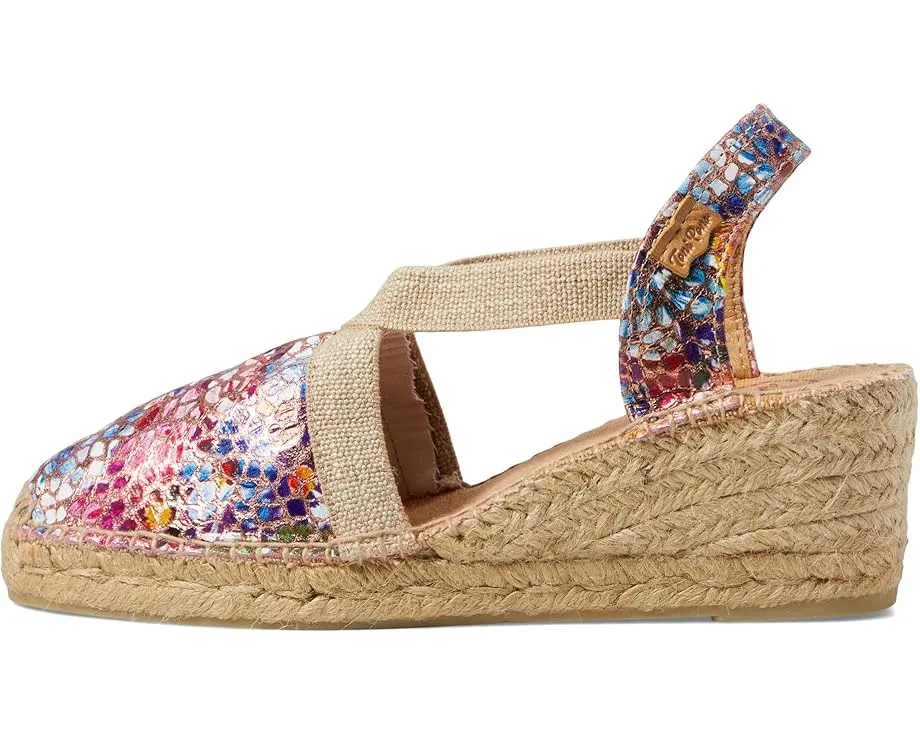 Босоножки Telva-PM от Toni Pons с мозаичным принтом и клином эспадрильи