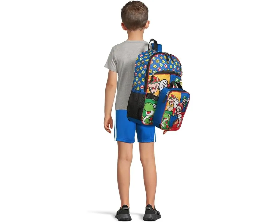 Набор рюкзака Super Mario Bros Power-Ups из 5 предметов для детей от BIOWORLD Kids