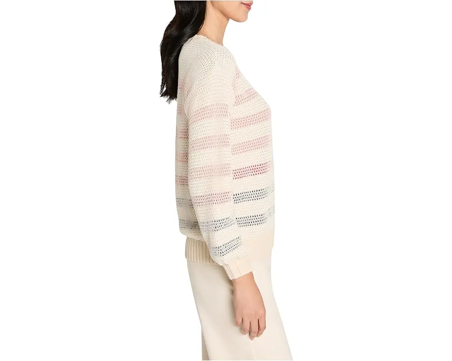 Свитер NIC+ZOE Scandi Stripe с двухтонными полосками и рельефной резинкой