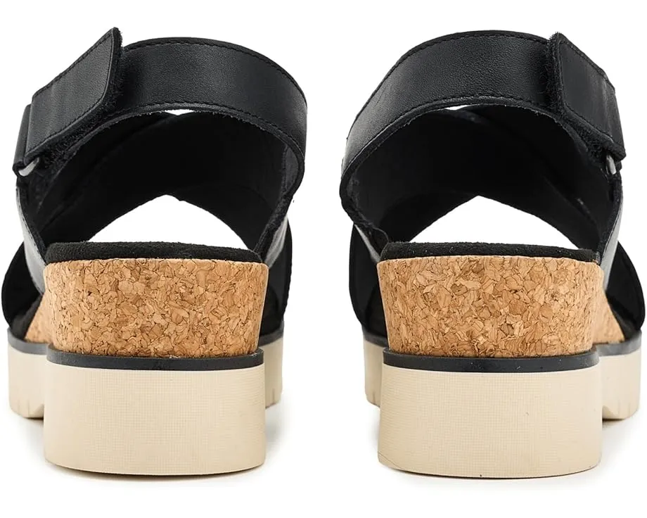 Сандалии Diaz Cross Clarks на среднем клине с мягкой кожей и регулируемым задним ремешком