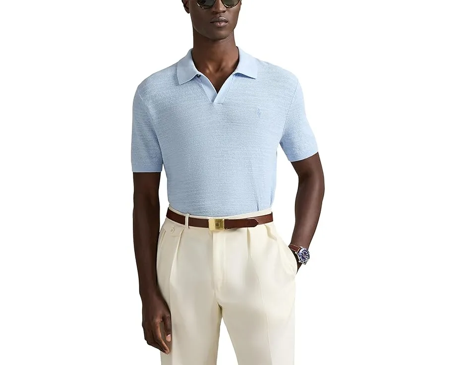 Свитер Polo Ralph Lauren из текстурированного хлопка и льна с коротким рукавом