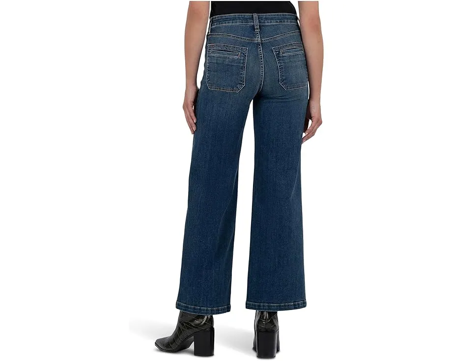 Широкие джинсы KUT from the Kloth Jean с высокой посадкой и накладными карманами