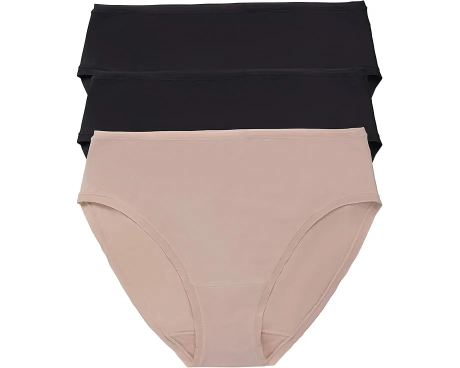 Комплект из 3 трусиков Natori Bliss Bare Cotton Hipster из хлопка пима
