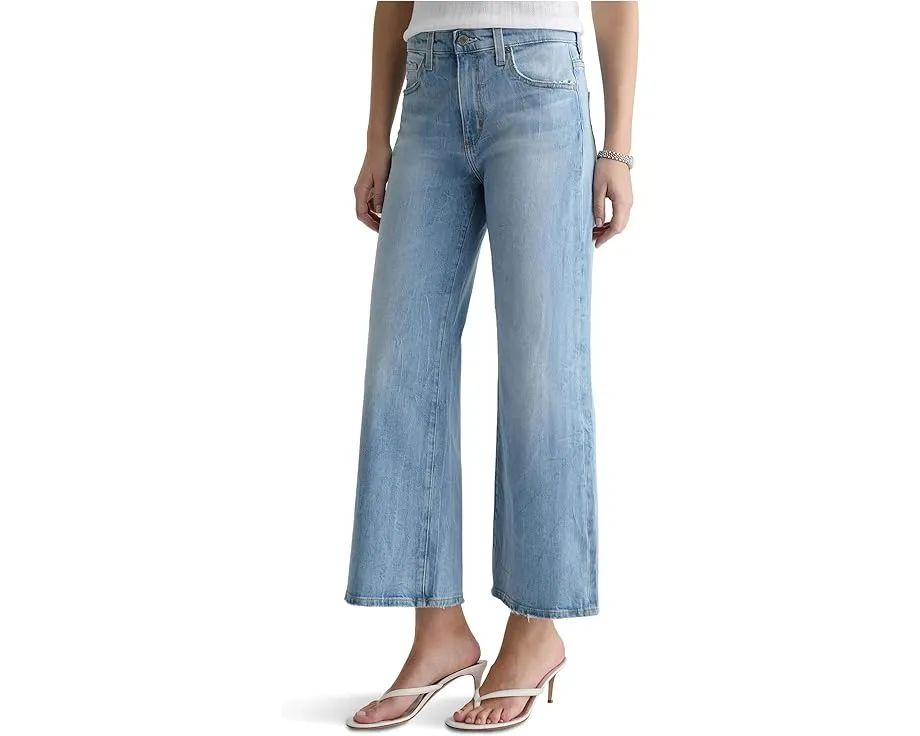 Джинсы Saige Mid-Rise Wide Leg Crop AG Jeans из Kings River с расклешенным низом