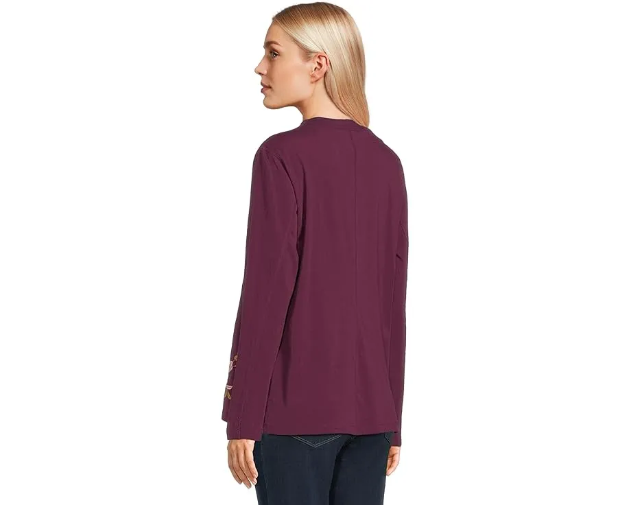 Блуза Raw Seam Henley с вышивкой и свободным кроем Johnny Was