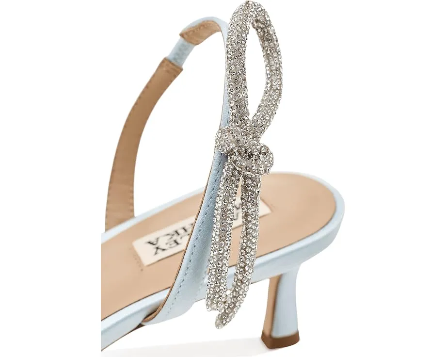 Туфли Badgley Mischka Gentry на низком каблуке с шелковым верхом и бантом со стразами