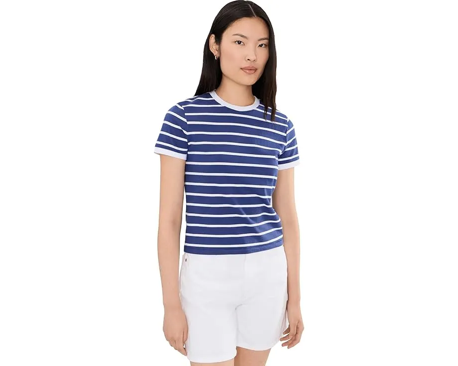 Футболка Baby Tee от Madewell с круглым вырезом в полоску