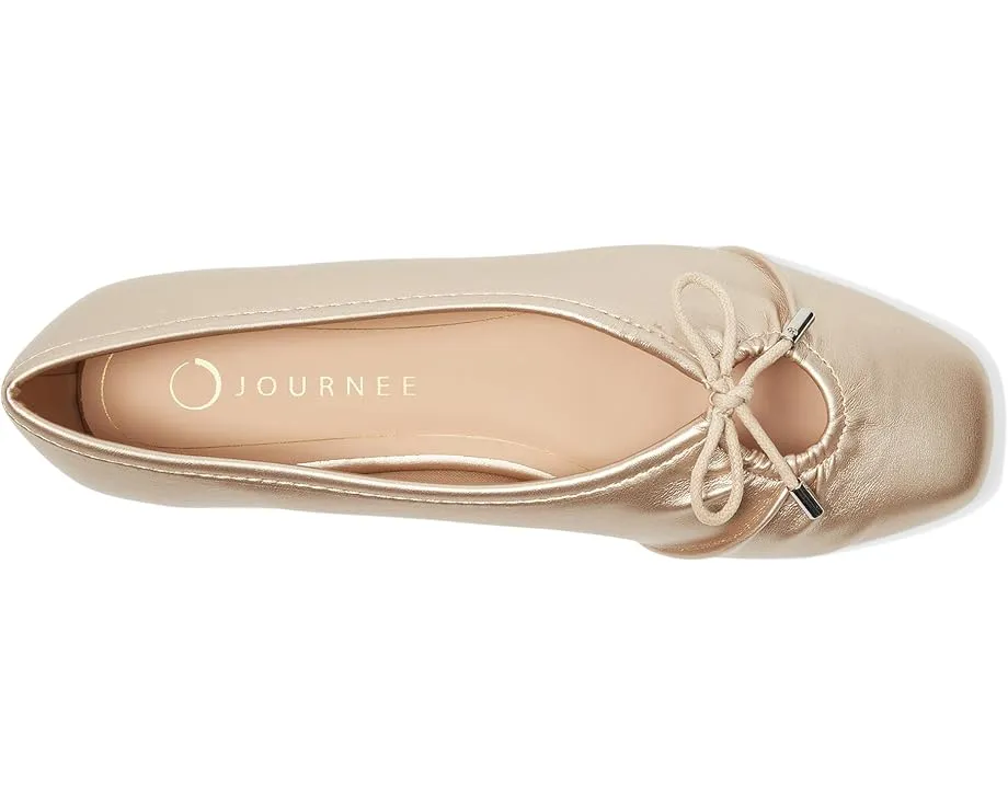 Балетки Callee с квадратным носком и бантом из искусственной кожи