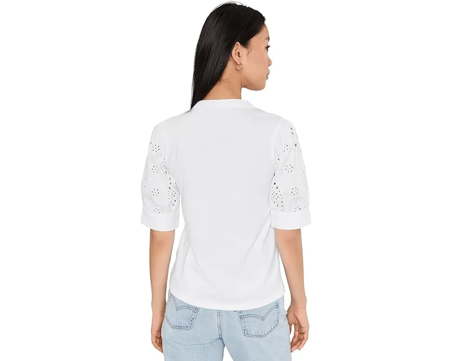 Блузка Elbow Puff Sleeve Mixed Media Lace от CeCe с пышными рукавами