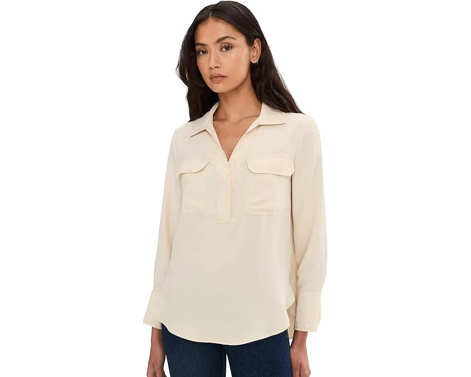 Блузка Vince Camuto с полузастежкой и двумя накладными карманами