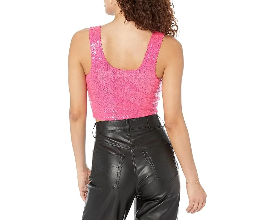 Топ Commando Sequin Crop Top SEQ202 с пайетками и квадратным вырезом